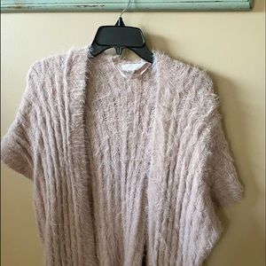 Blush color medium length cardigan, size medium! A fun furry like material.